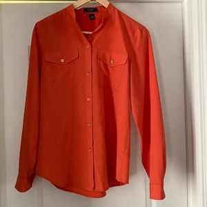 Chaps Size S Deep Orange Blouse